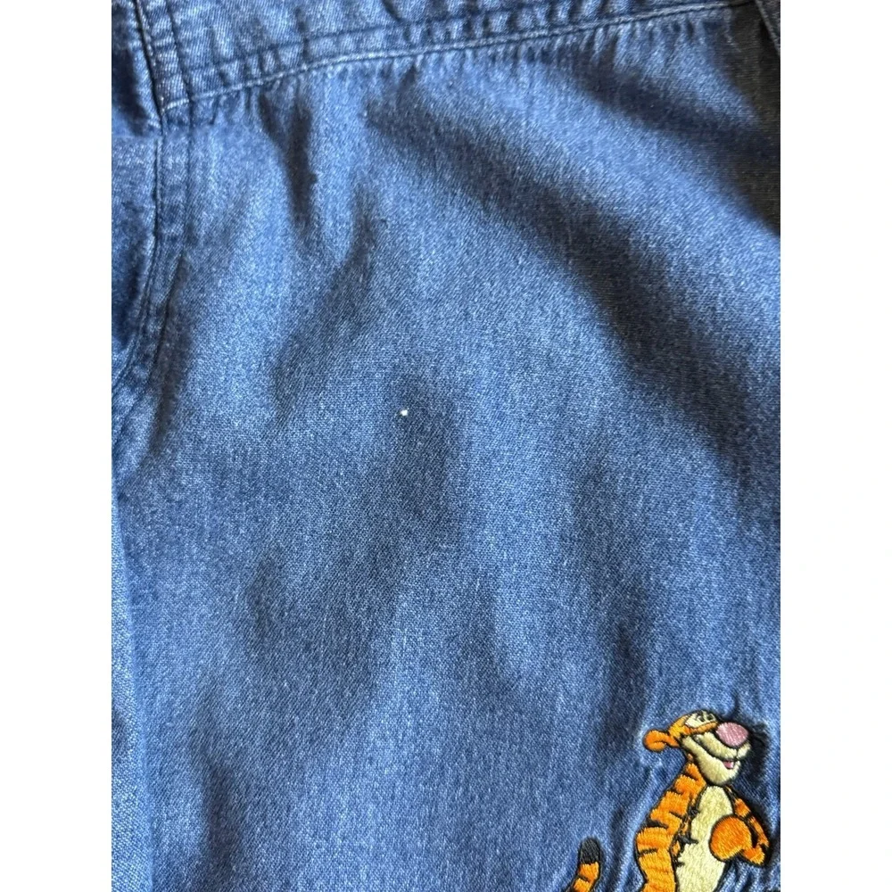 Vintage Style Disney Pooh Denim Shirt Womens XL Embroidered Tigger Eeyore Piglet - Picture 8 of 13